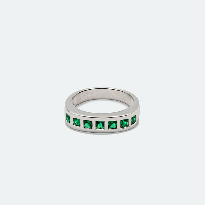 Anillo de plata con Esmeraldas Nano