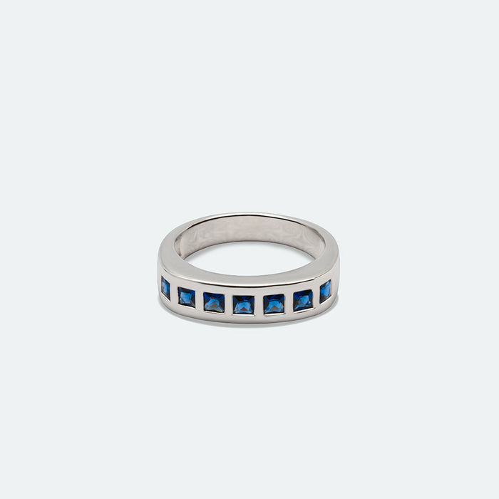 Anillo de plata con Zafiros Nano