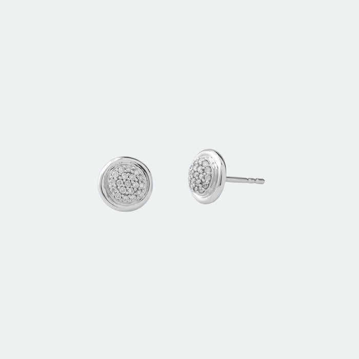 Aretes Diamantes en Oro Blanco 14Kt