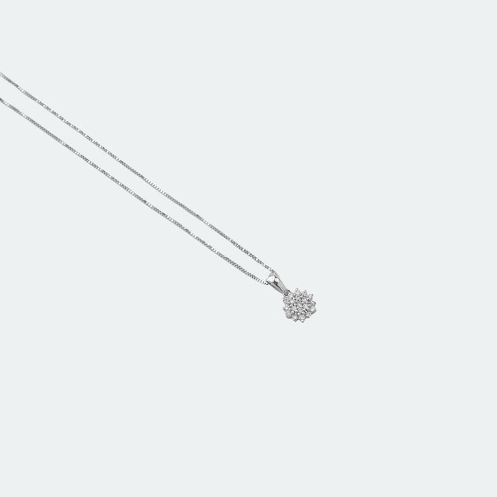 Colgante Roseta Diamantes en Oro Blanco 14Kt