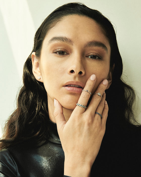 Anillo Zafiros y Diamantes en Oro Amarillo 14Kt