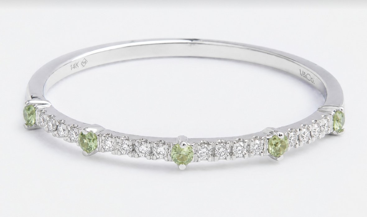 Pulsera Diamantes y Peridoto
