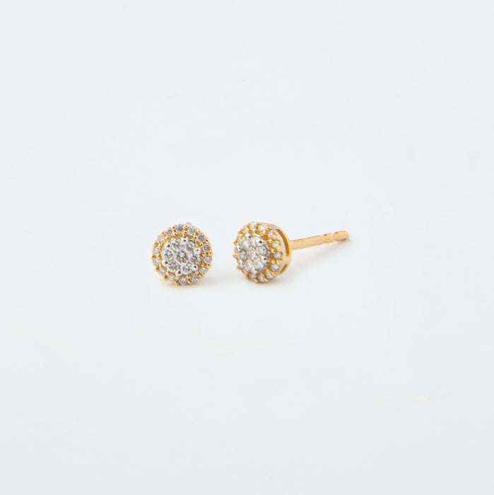 Aretes Diamantes en Oro Amarillo 14 Kt