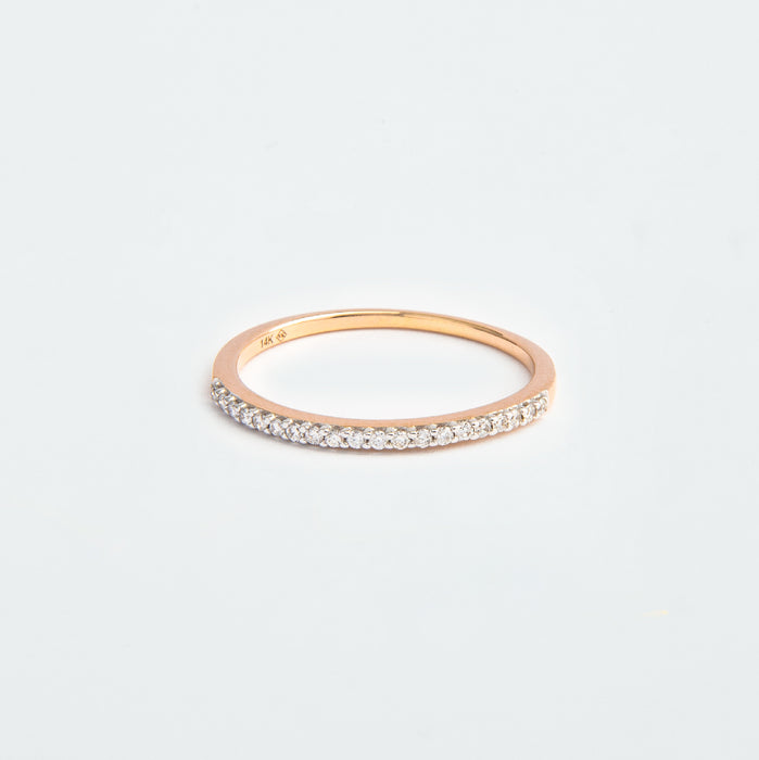 Anillo Pavé Diamantes en Oro Rosa 14 Kt